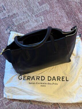 👜 Gérard Darel Black Leather Tote — with Dust Bag